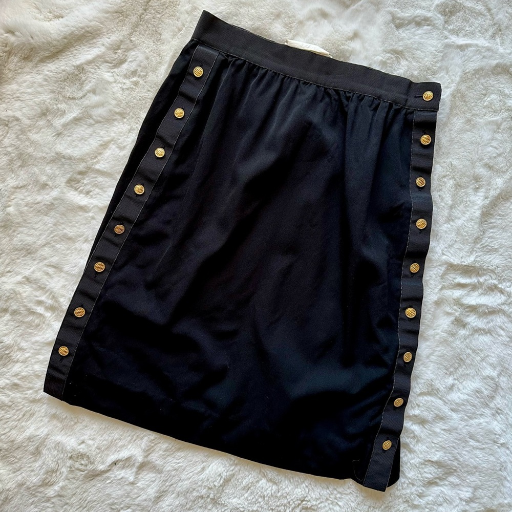 CHANEL Black and Gold Embellished Pencil Skirt